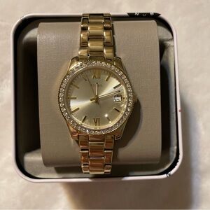Scarlette Three-Hand Date Gold-Tone Stainless Steel Watch
ES4374